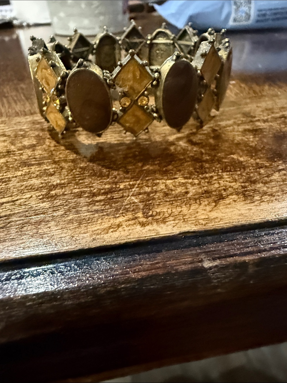 Gold-Tone Yellow Gem Stretch Bracelet - Women's Fashion Bracelet